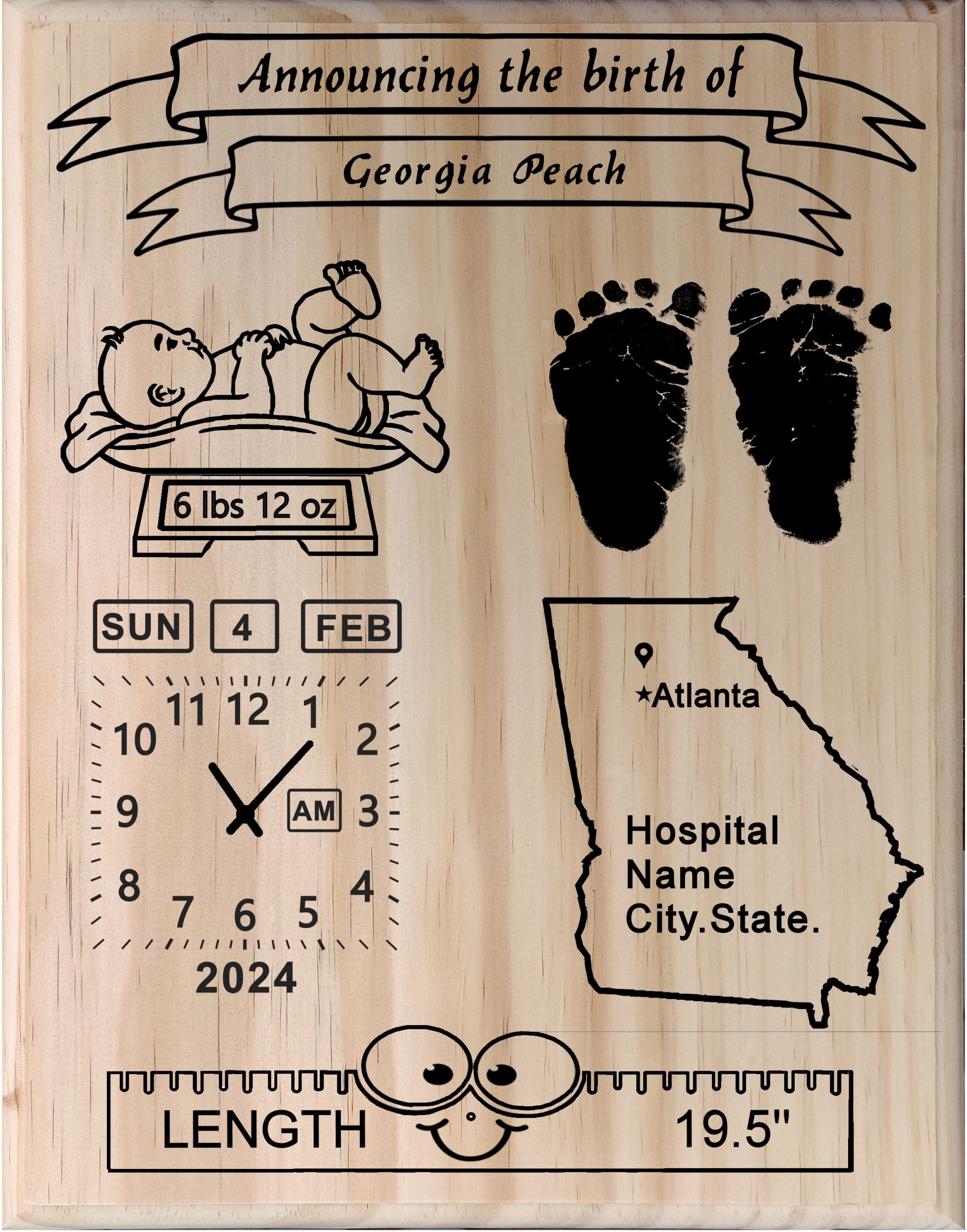 Birth Announcement Plaque